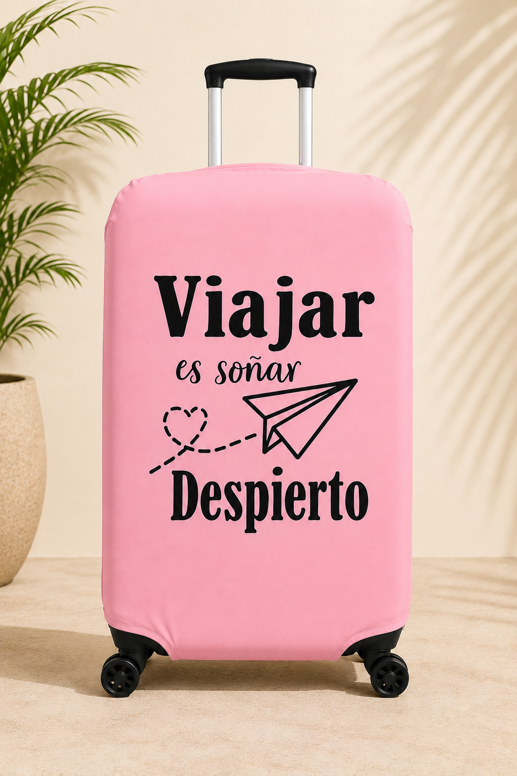 Forro de maleta rosa (viajar es soñar) — imagen 1