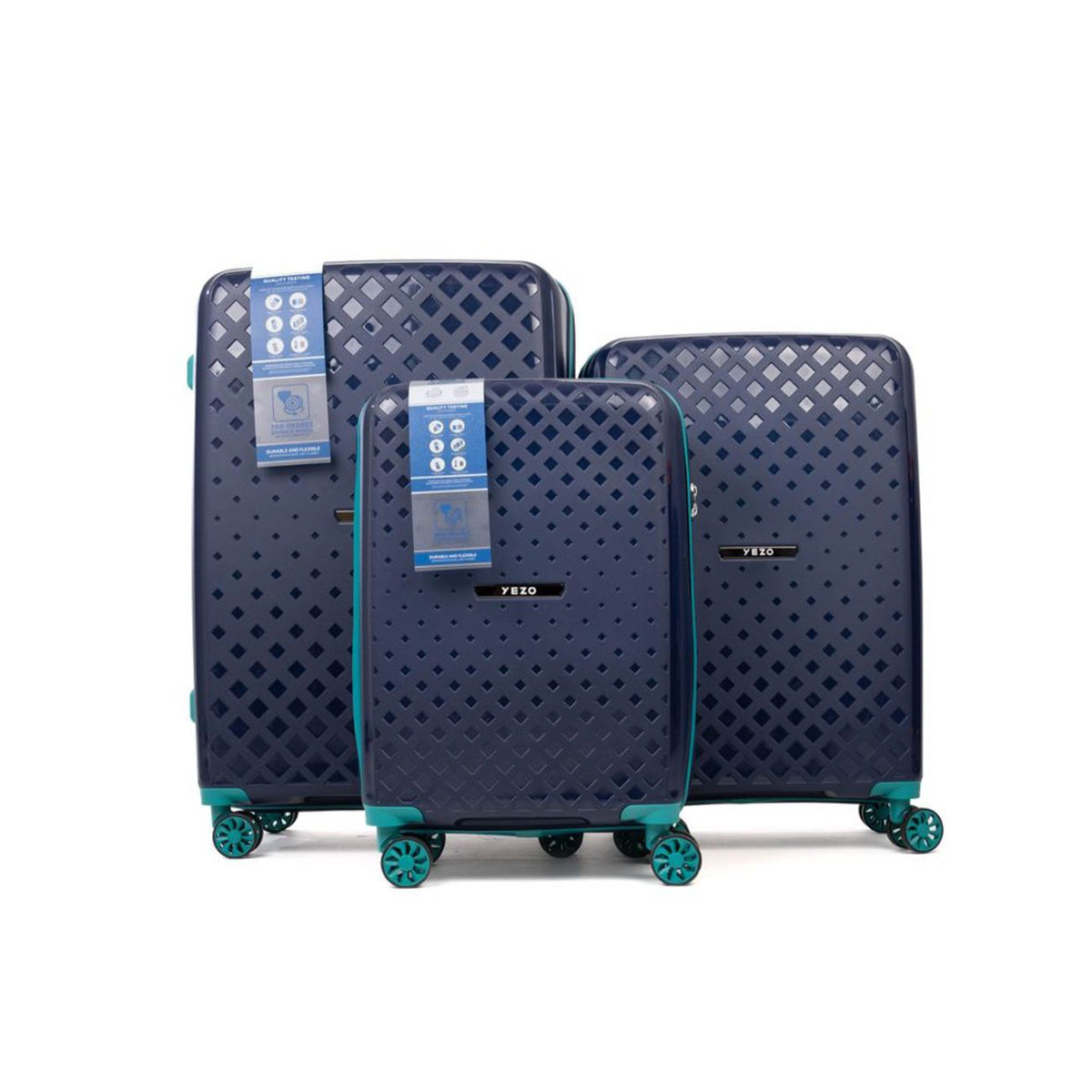 Maleta XY Azul Oscuro con Verde Turqueza