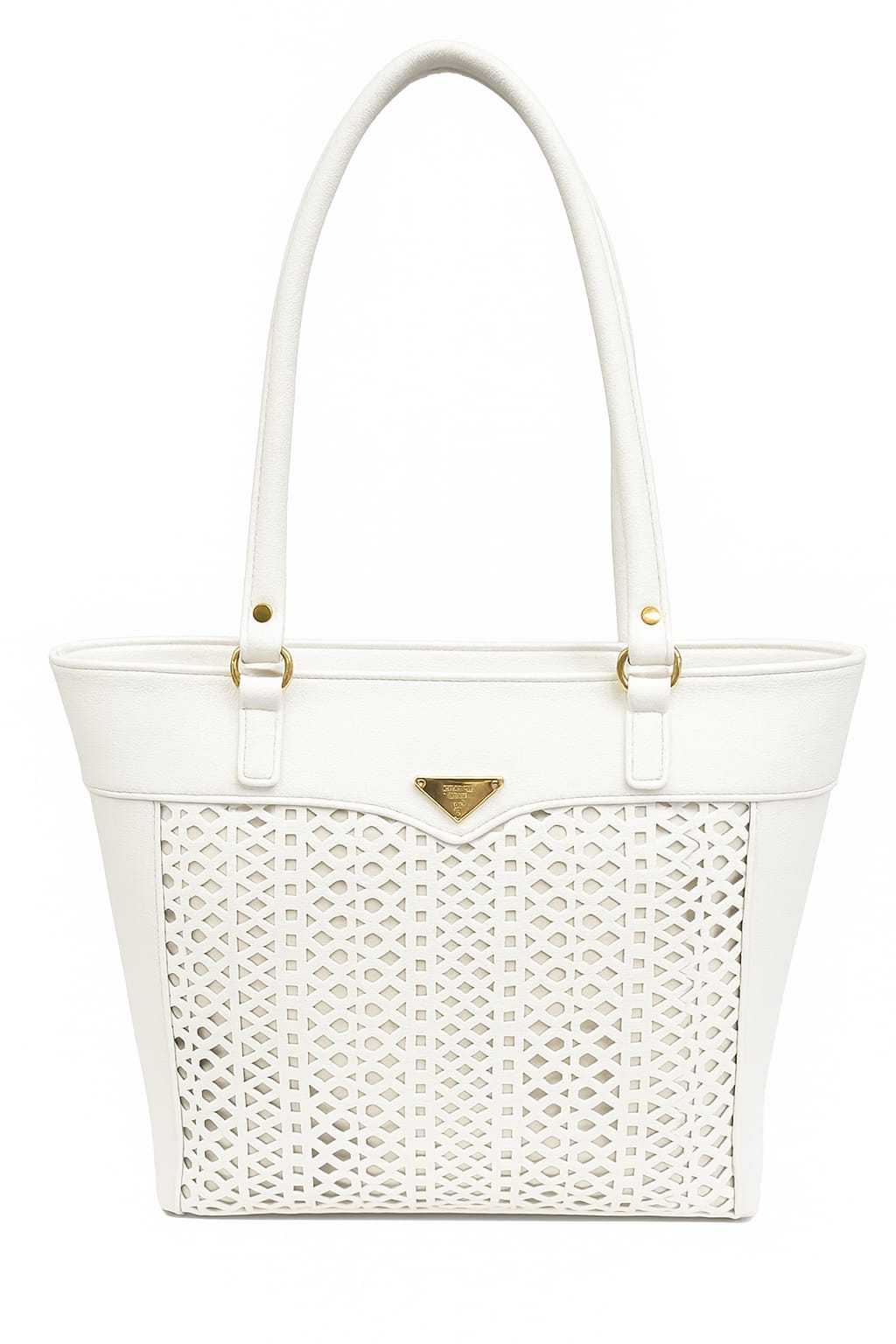 Cartera geométrica blanco