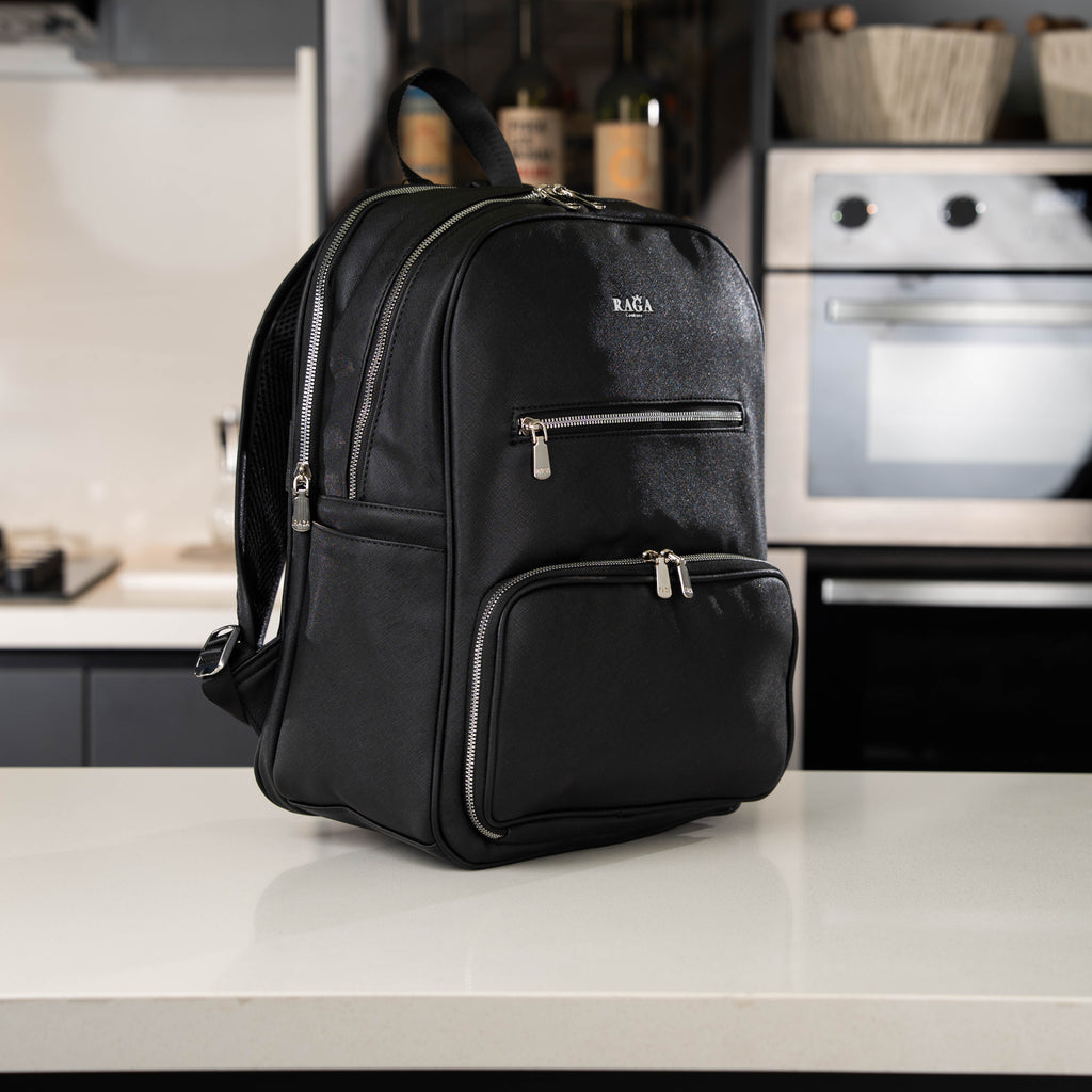 mochila raga cierre plateado