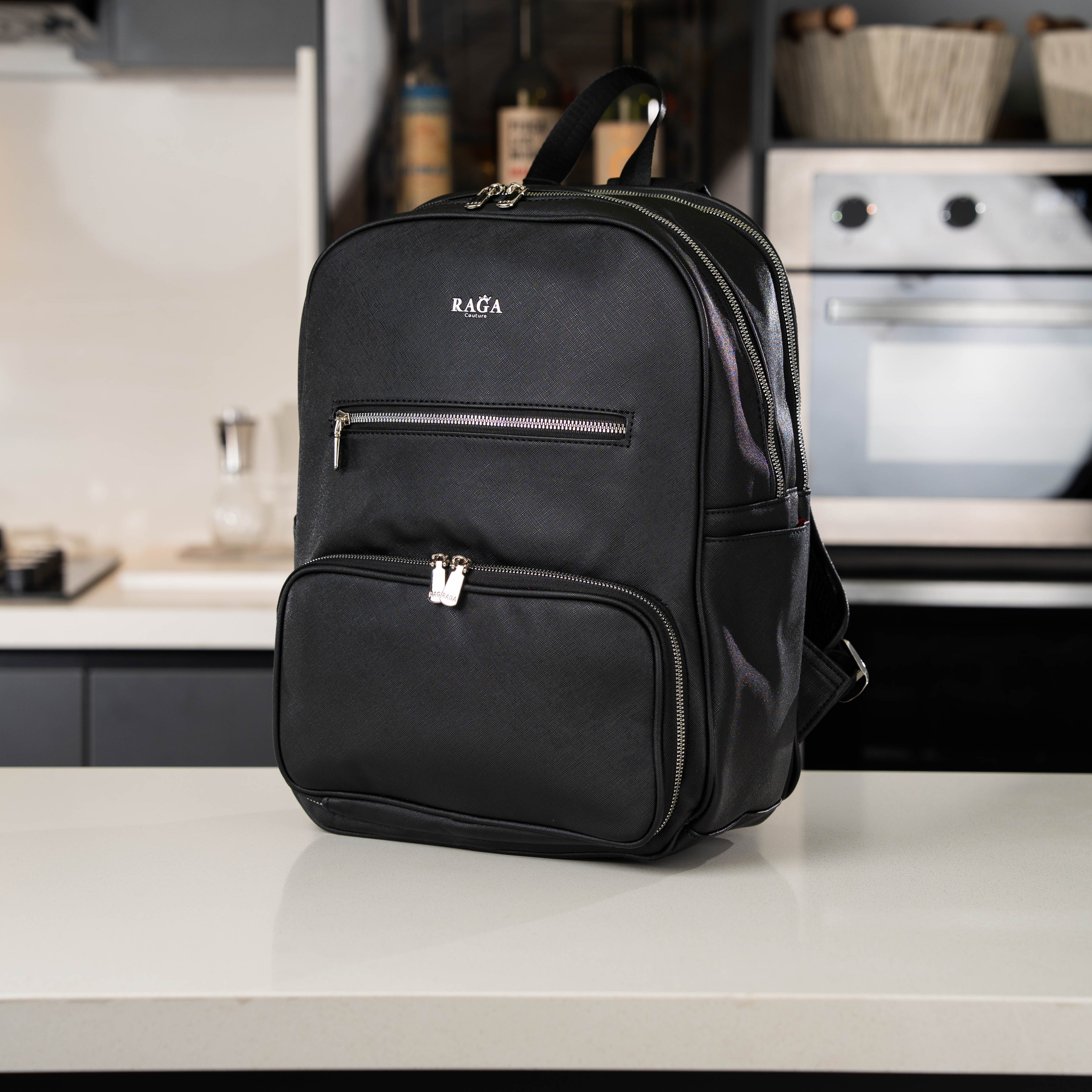 mochila raga cierre plateado