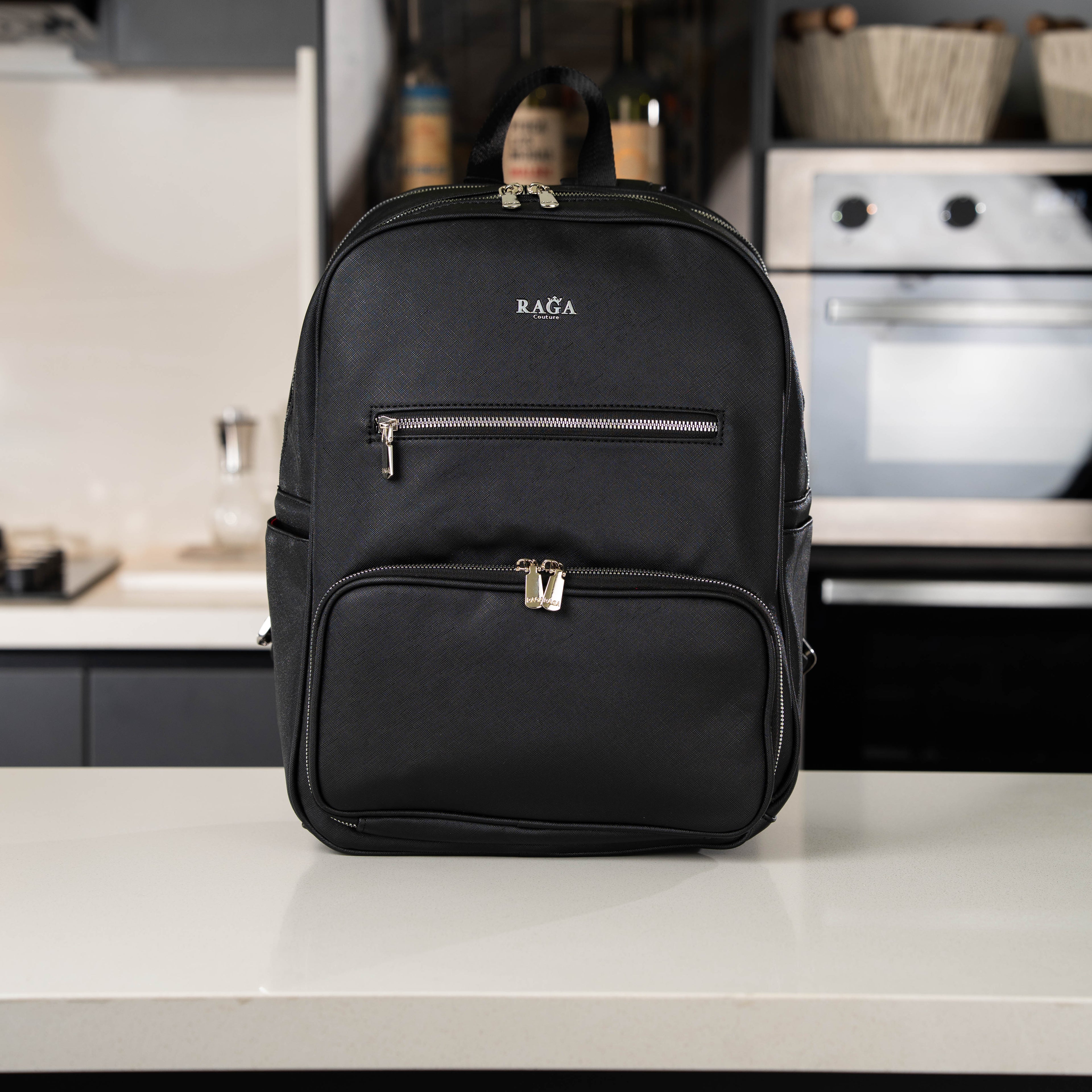 mochila raga cierre plateado