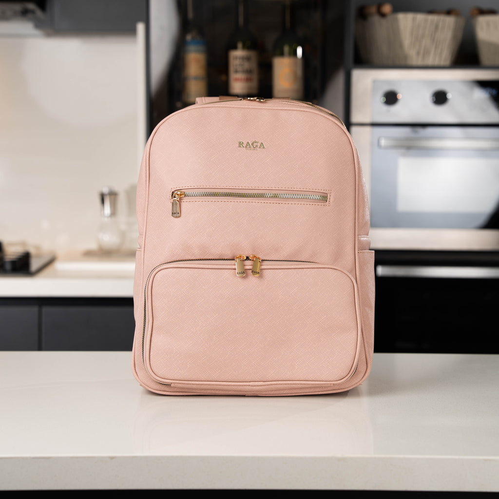 mochila raga cierre dorado
